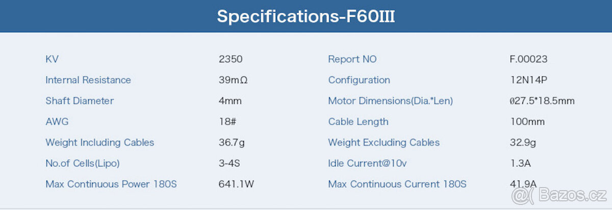 Motory T-MOTOR F60III (2207) 2350KV Doprava ZDARMA - 3
