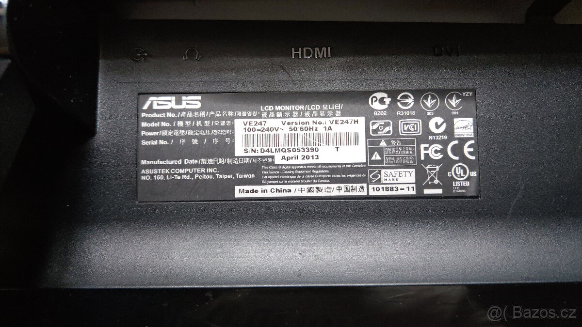 LCD monitor ASUS VE247H 24'' FullHD 1080p - 3
