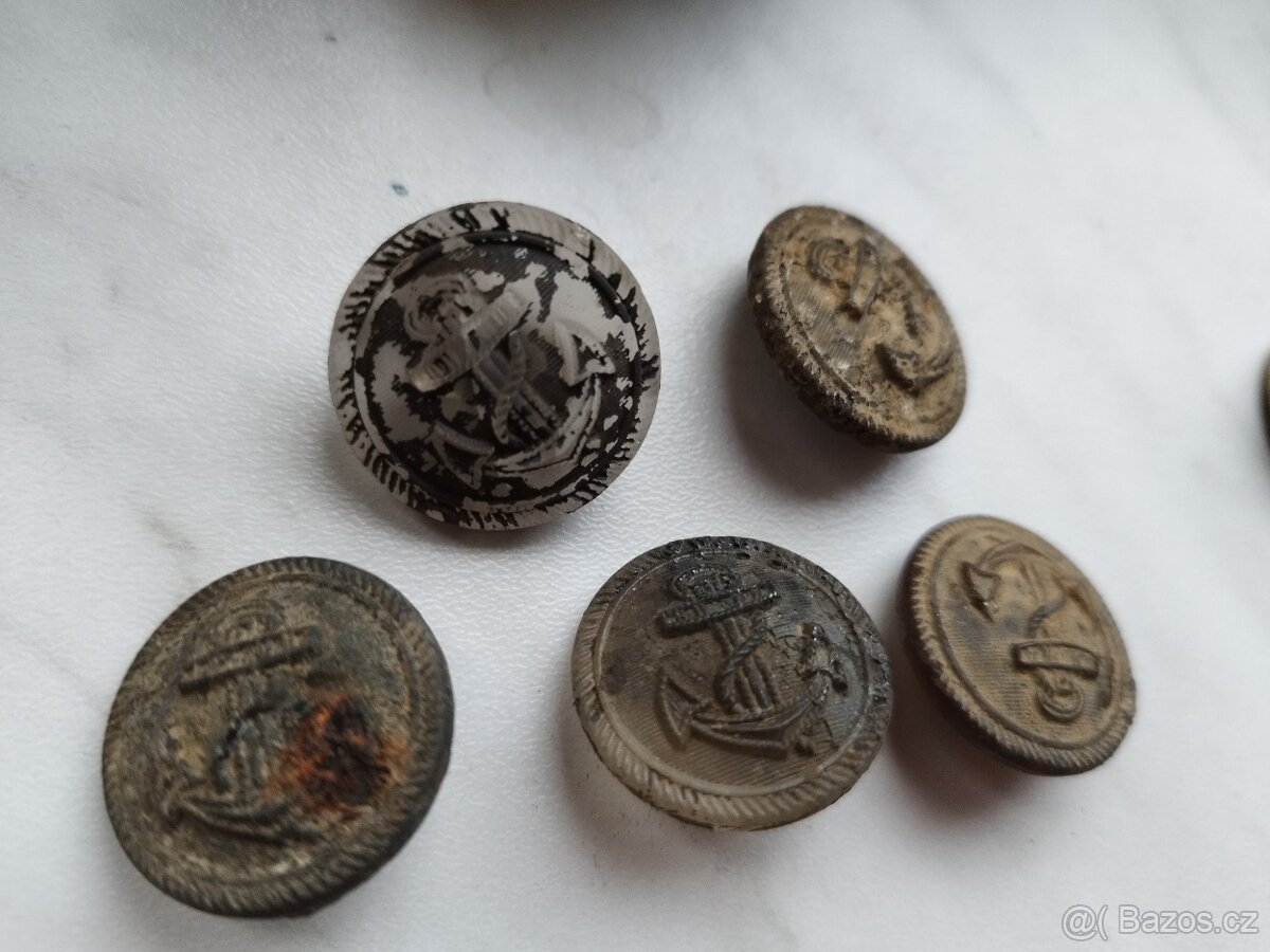 Knoflíky Kriegsmarine, originální 2. Světová válka, Německo - 3