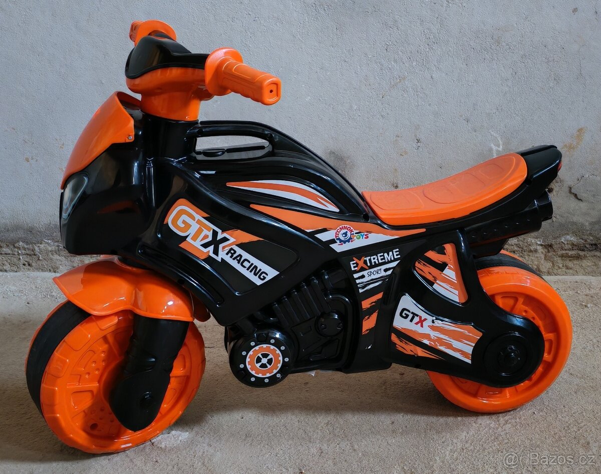 Odrážedlo motorka oranžovo-černá - 3