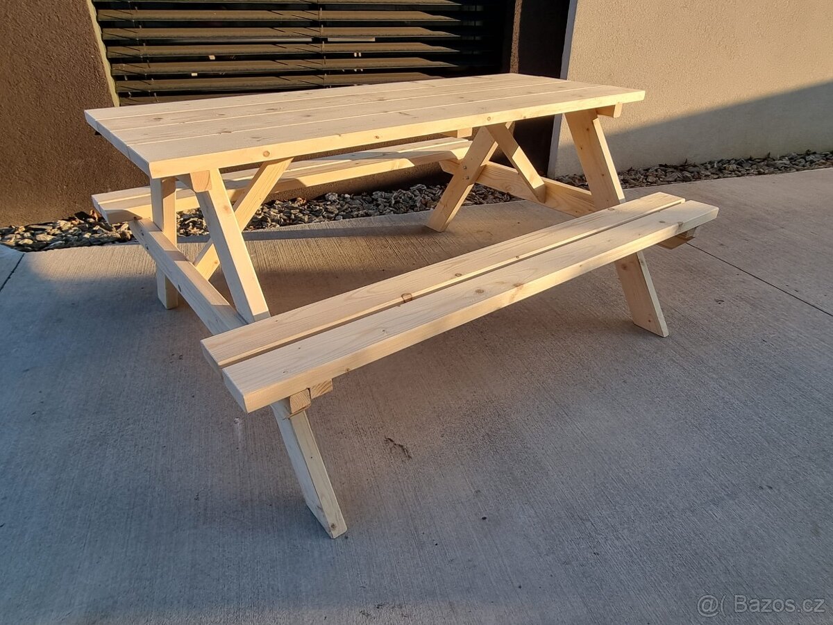 Pivní set, zahradní nábytek, stůl s lavicí do hospody, kempu - 3