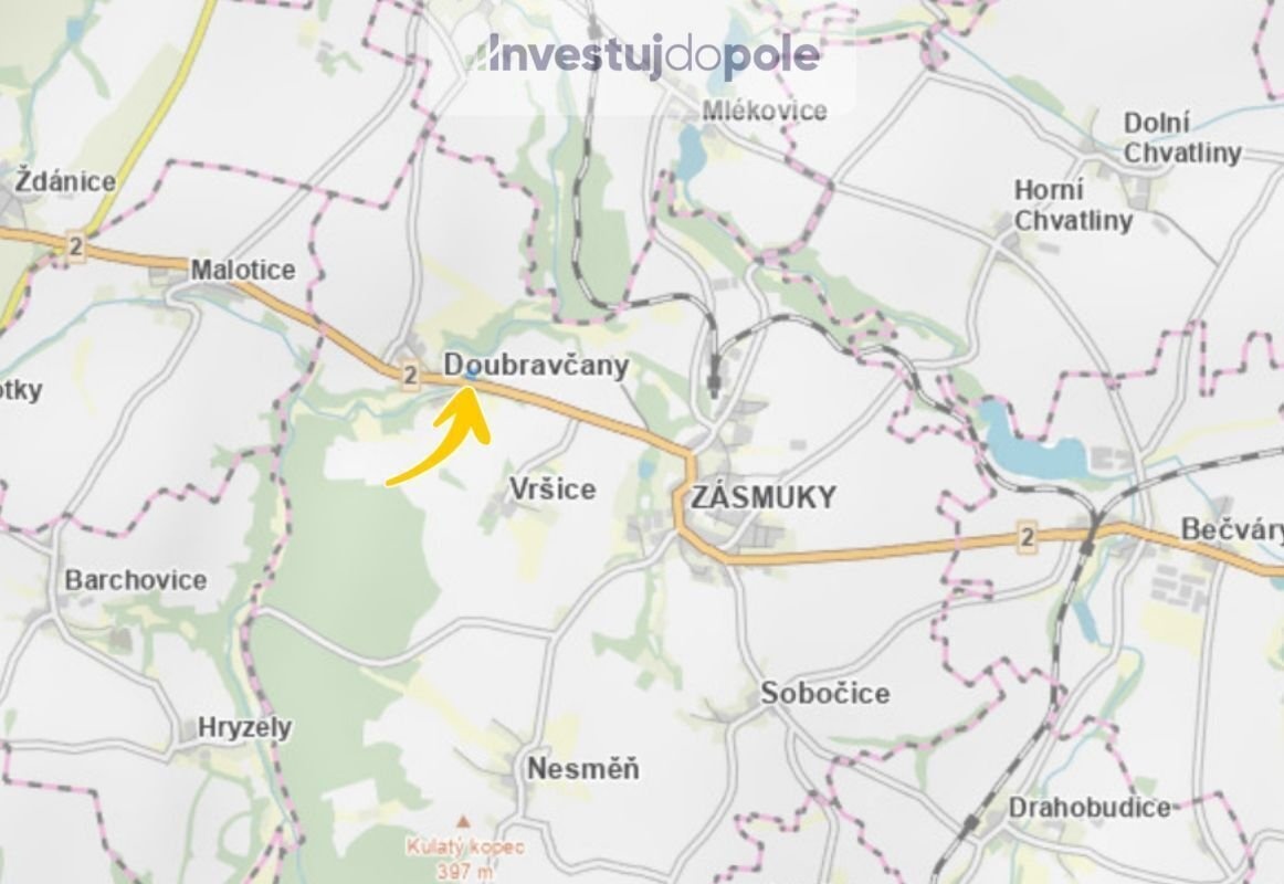 Prodej pole 3 788 m², Zásmuky - Doubravčany - 3