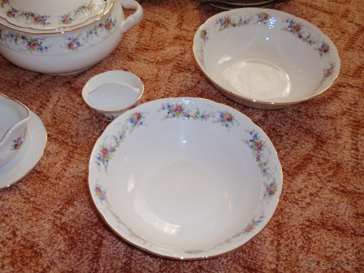 Jídelní porcelánový servis-nepoužitý, jen rozbalený -25 ks. - 3