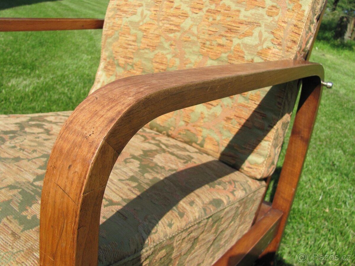 Polohovací křeslo Art Deco / 2ks / Halabala ? - 3