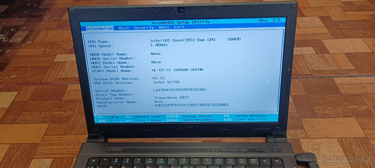 ACER TRAVELMATE 8471 - (běží, otestován v biosu) - 3