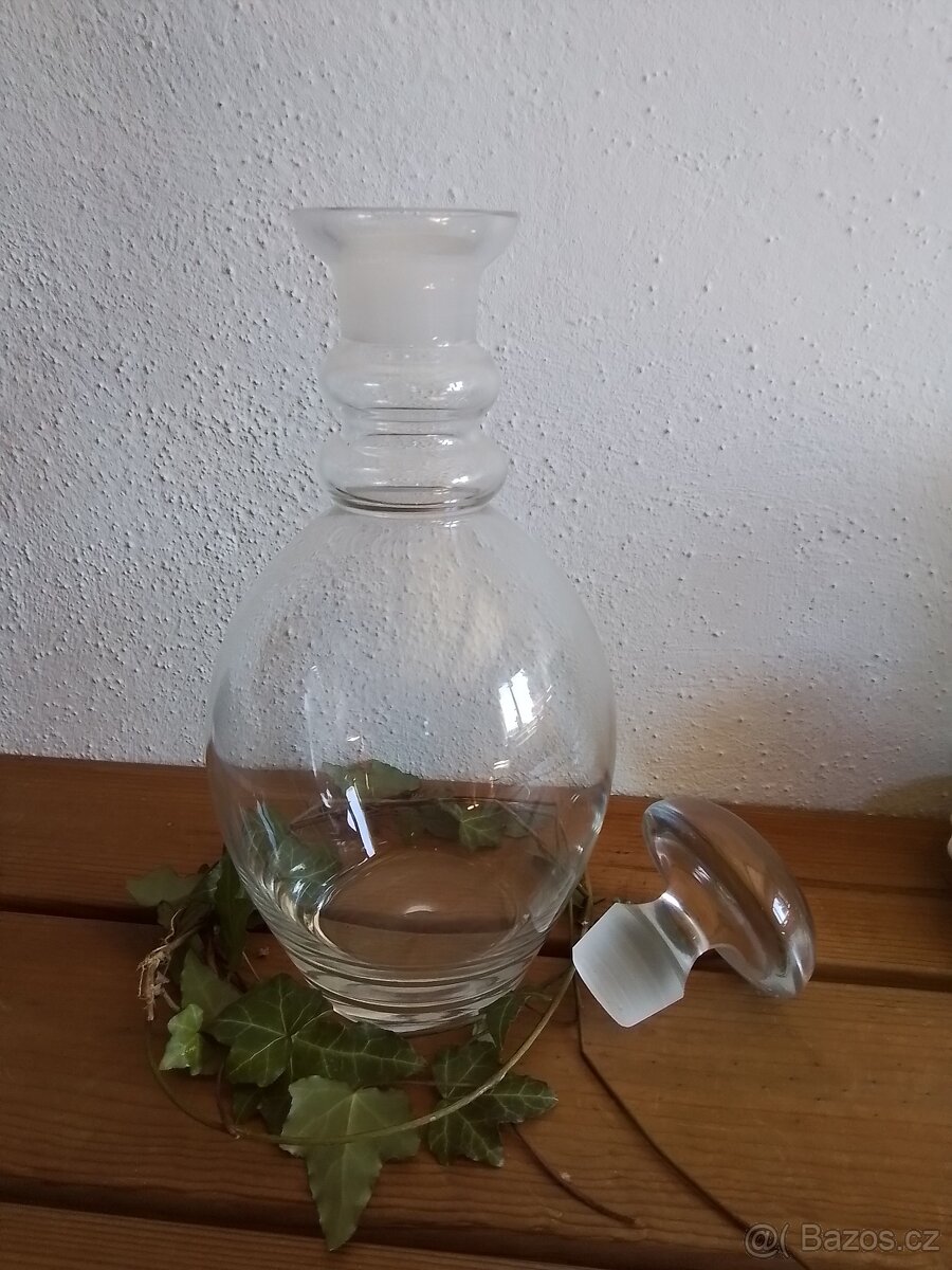 Retro karafa sklo se zabroušeným hrdlem - 3