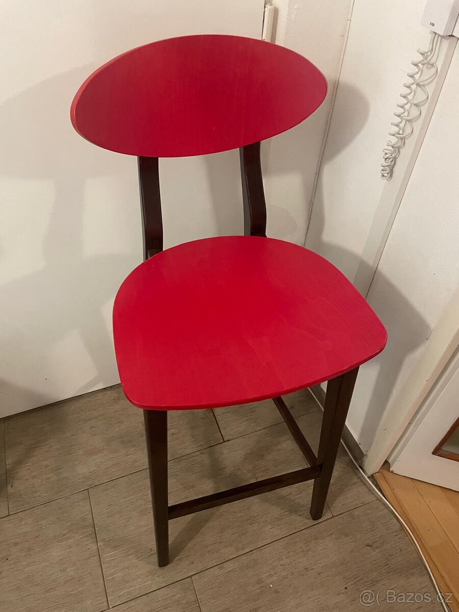 Barová židle červená 1ks - 3