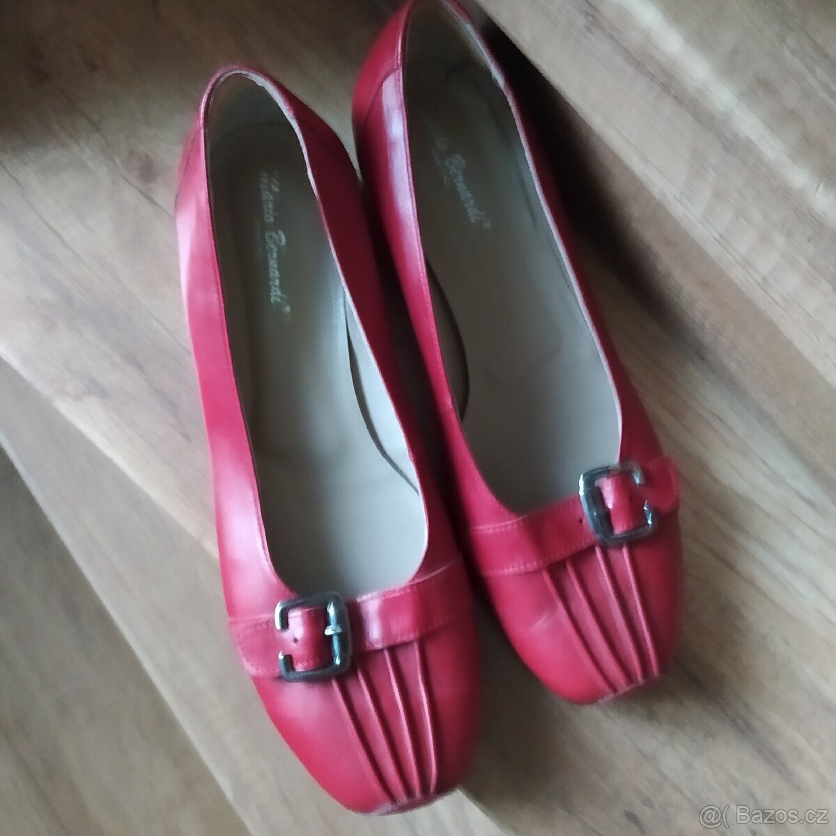 Dámské kožené lodičky velikost 43 červené - 3