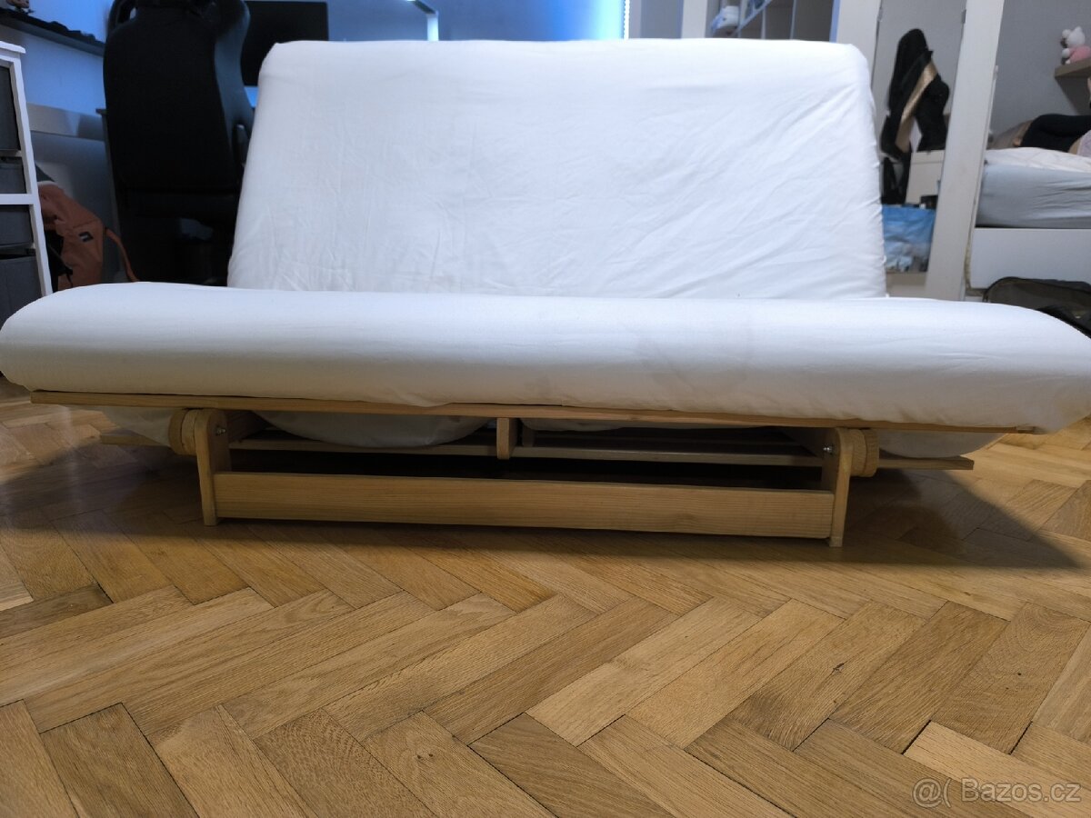 Rozkládací dřevěná postel/gauč 140x200 - 3