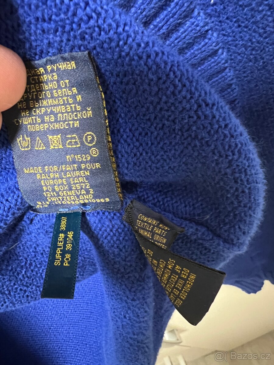 Pánský modrý svetr Ralph Lauren v. M - 3