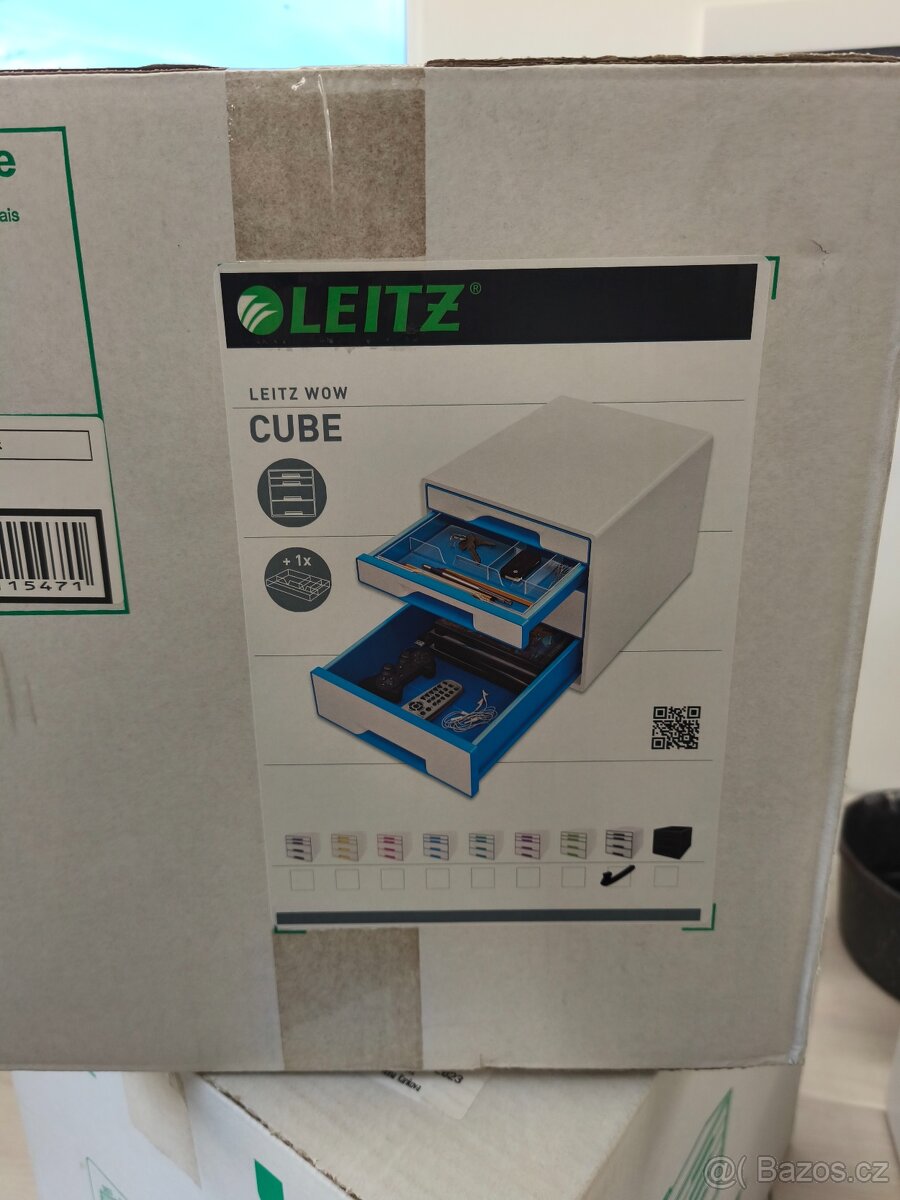 Zásuvkový box LEITZ WOW CUBE - bílo-šedý - 3