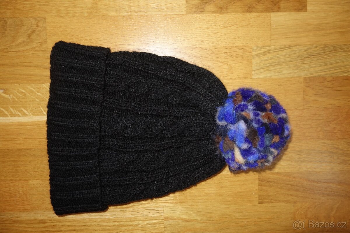 2x černá N.O.V.Á zimní čepice pro dvojčata vel.134 - 3