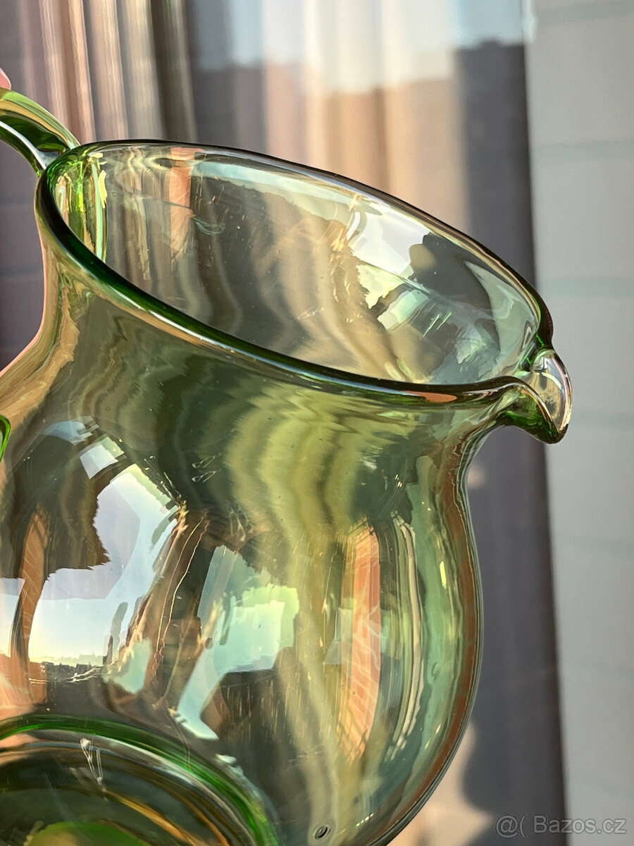 Retro džbán 1.7l, zelené sklo - 3