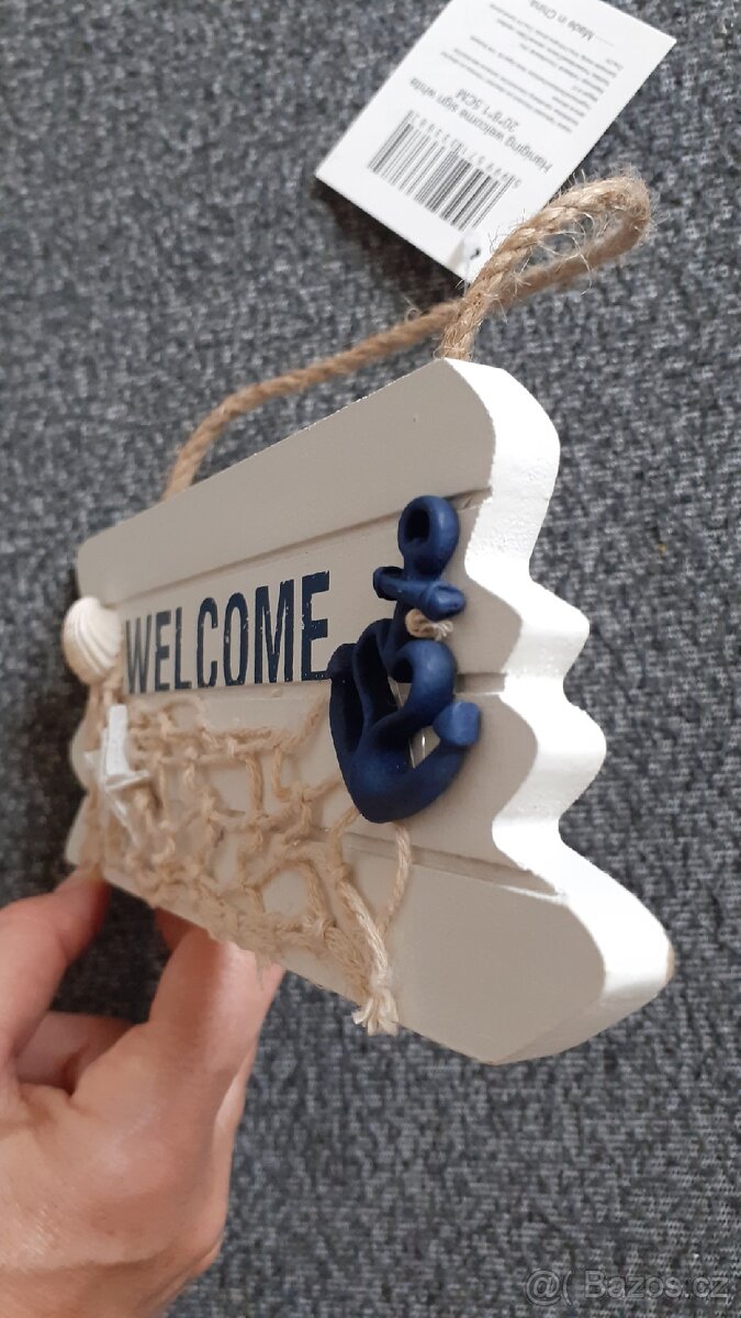 Dřevěná dekorace Welcome - 3