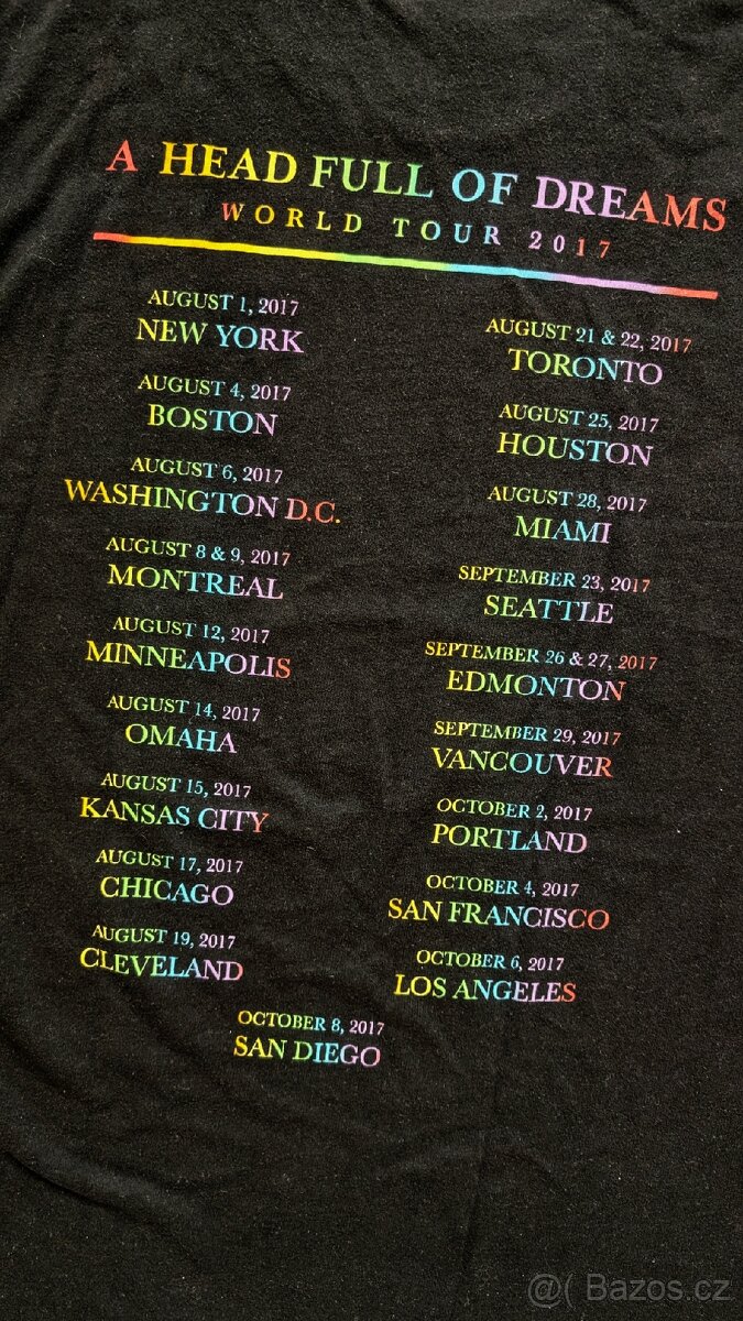 Černé tričko merch Coldplay - 3