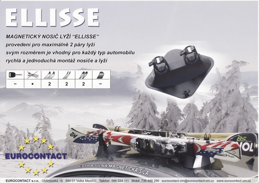 Magnetický nosič lyží ELLISSE SKI - 3