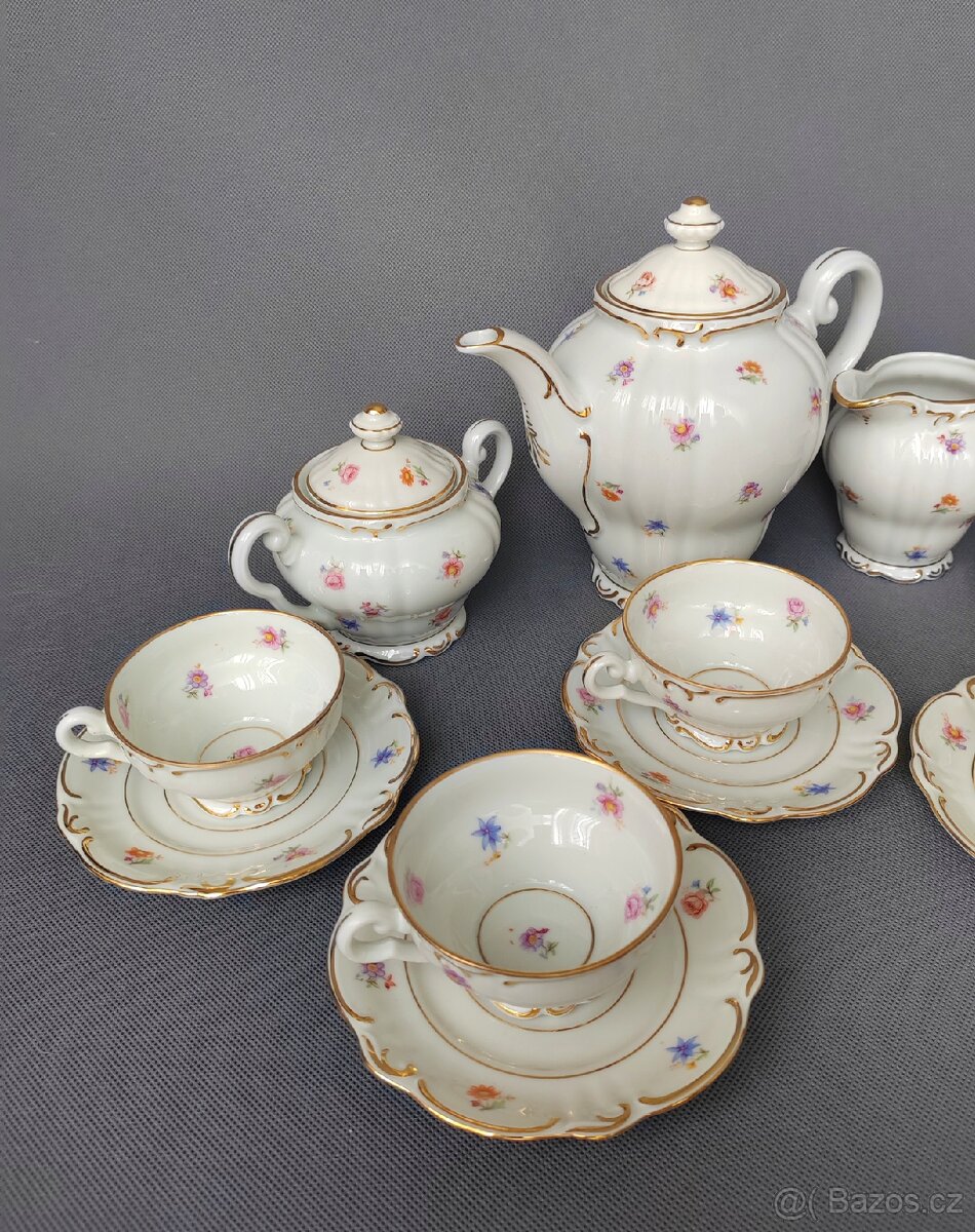 Úžasná porcelánová mokka souprava Otto Hädrich Witwe (OHW) - 3