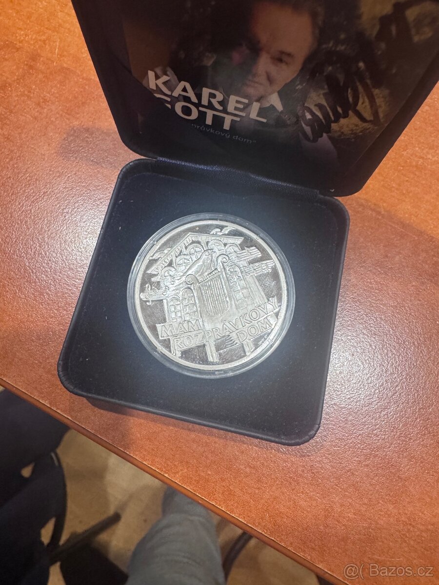 Stříbrná mince Karel Gott s podpisem sběratelská edice 50ks - 3