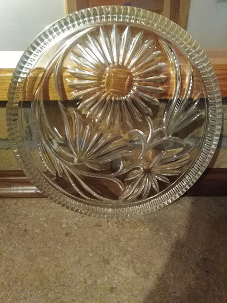 Skleněný retro tác 29 cm . - 3