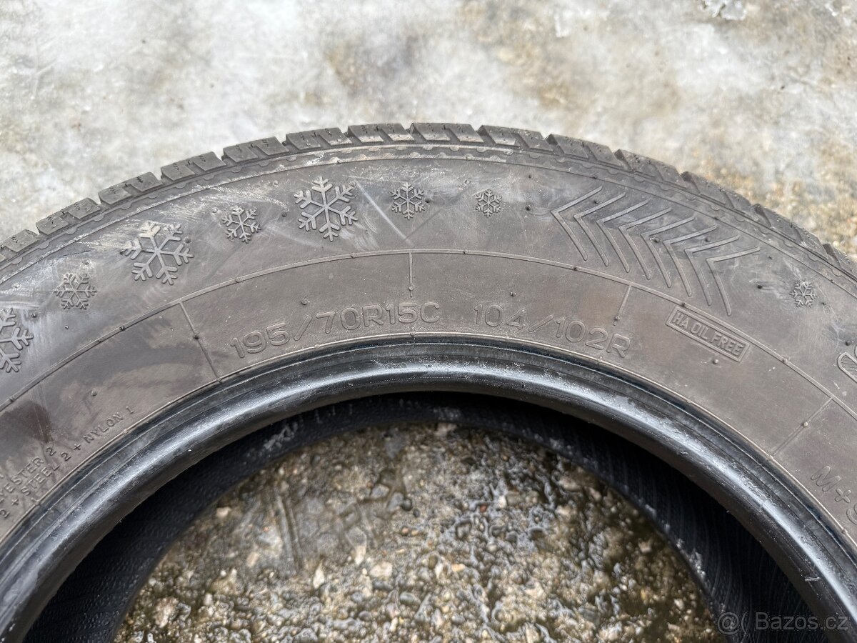 2ks zimní pneu 195/70/15 C - Nankang Snow SL-6 vzorek 8mm - 3