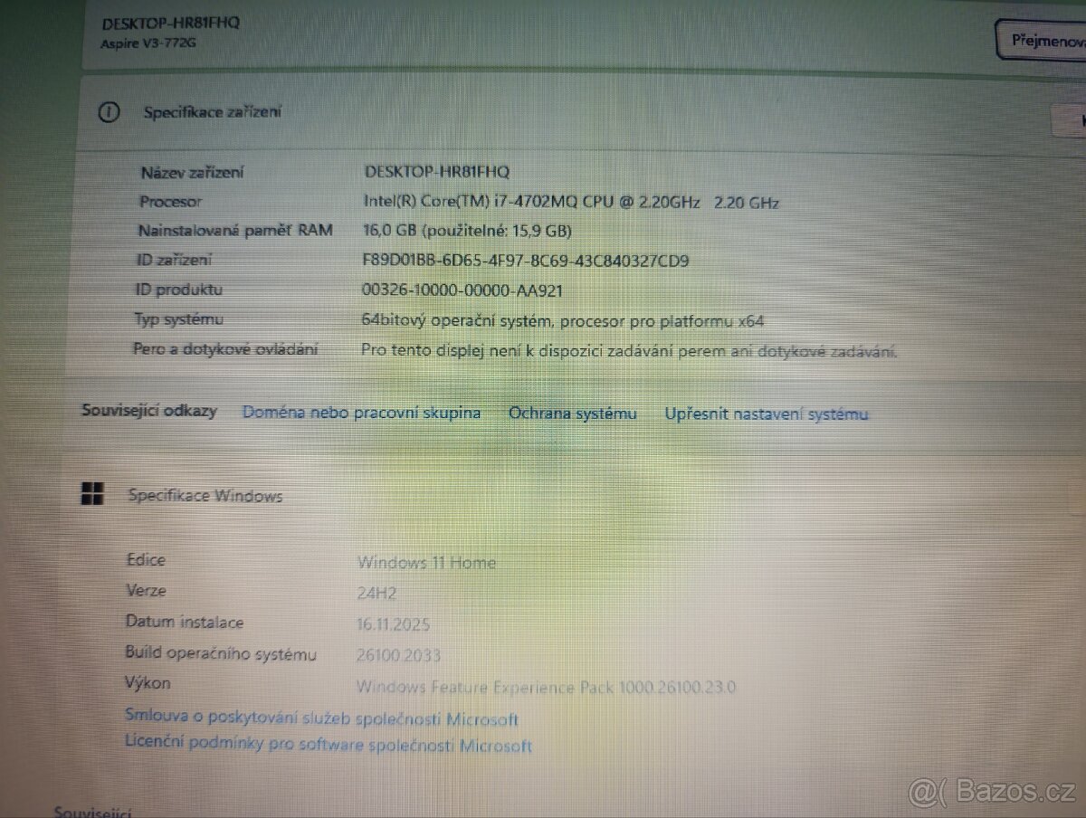 Herný notebook Acer Displej 17.3 Nvidia GeForce GT 750M - 3