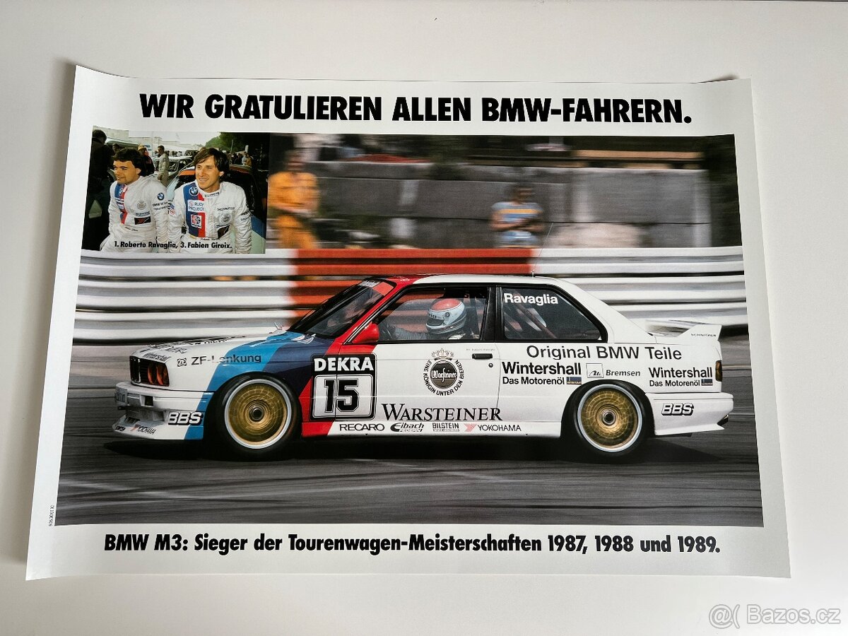 Originál BMW plakát E36 M3, E30, M1 DTM - 3