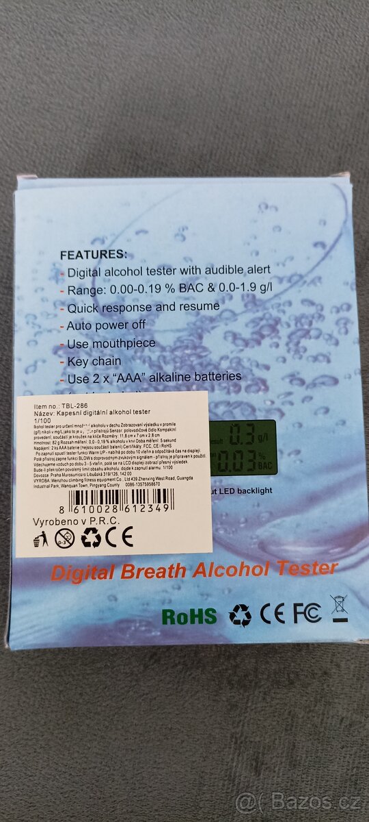 Alkohol tester digitální kapesní NOVÝ - 3