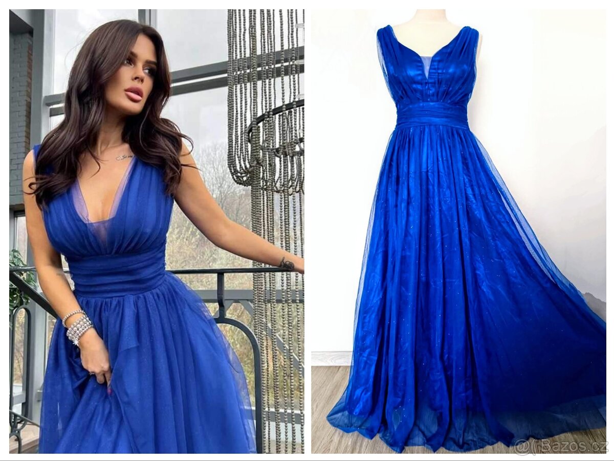 S-M NOVÉ plesové šaty TŘPYTIVÉ - 3