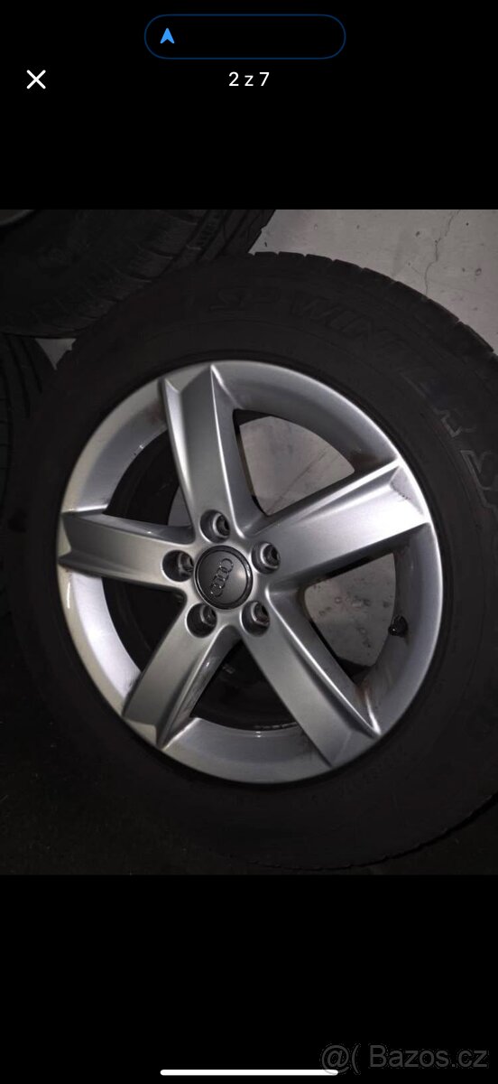 Prodám alu sadu Audi 225/55 R16 - 3
