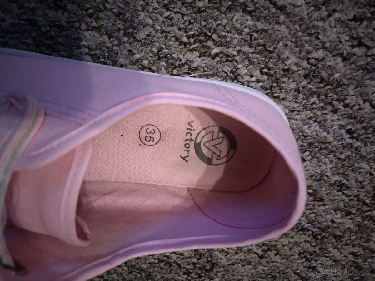 Dívčí dětské plátěné tenisky, plátěnky vel. 35 - 3