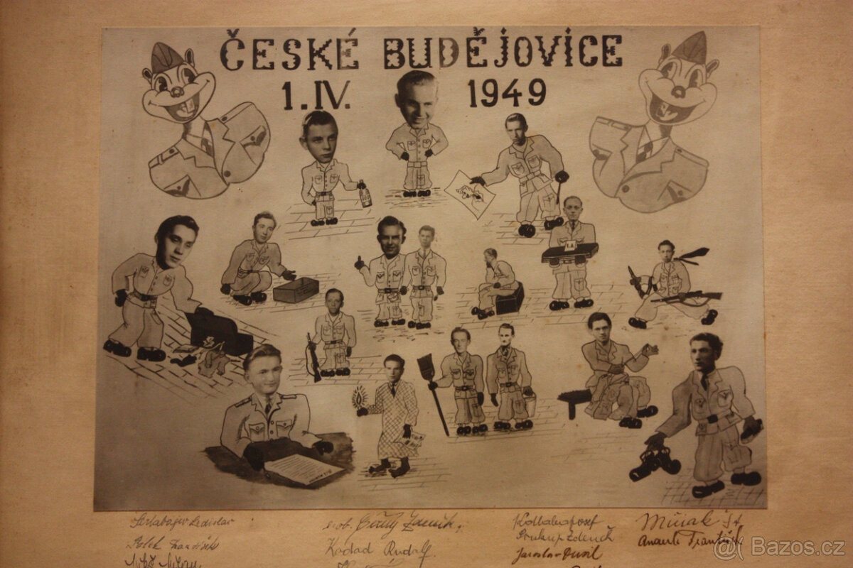 ČSLA, Armáda, vojsko - tablo z roku 1949, České Budějovice - 3
