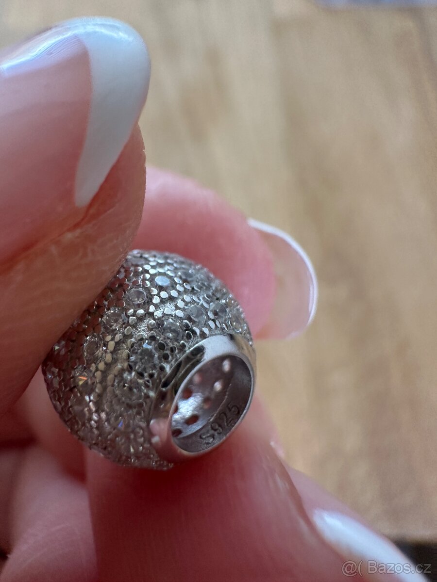 Pavé stříbrná kulička na Pandora náramek - 3