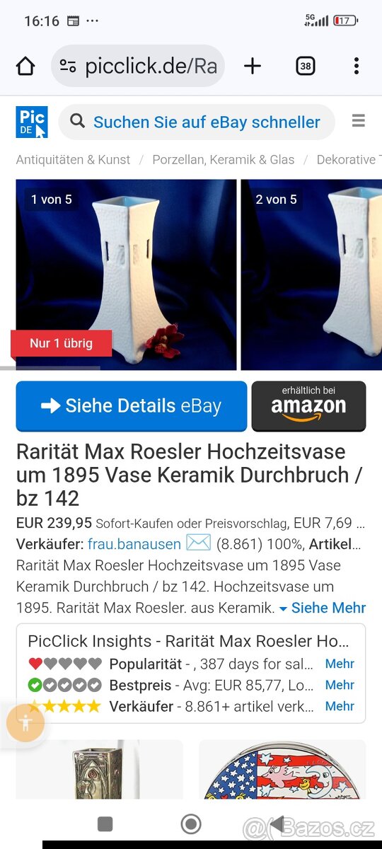 Váza ,MARK ROESLER RODACH. - 3