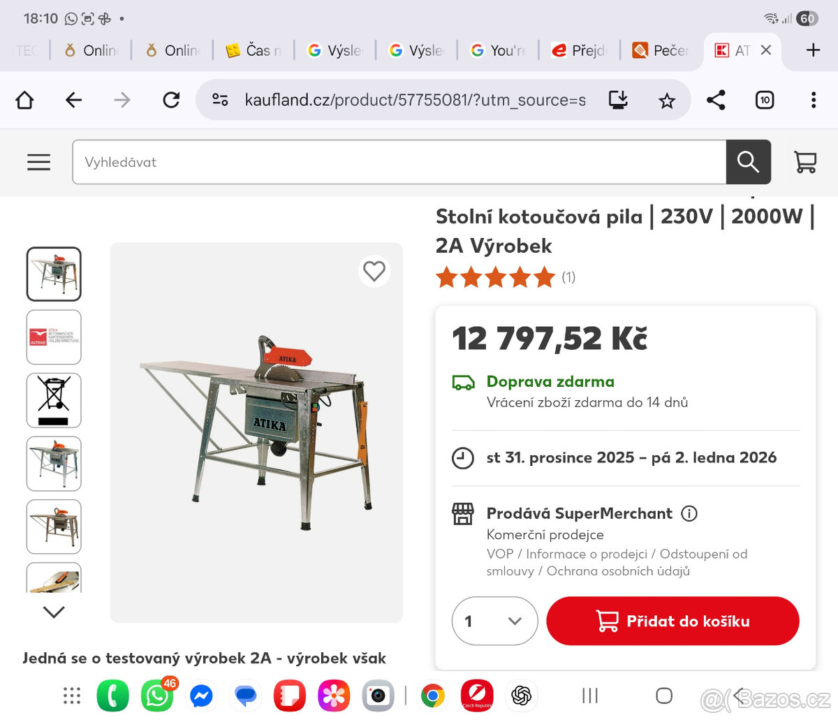 Stolní kotoučová pila ATIKA - 3