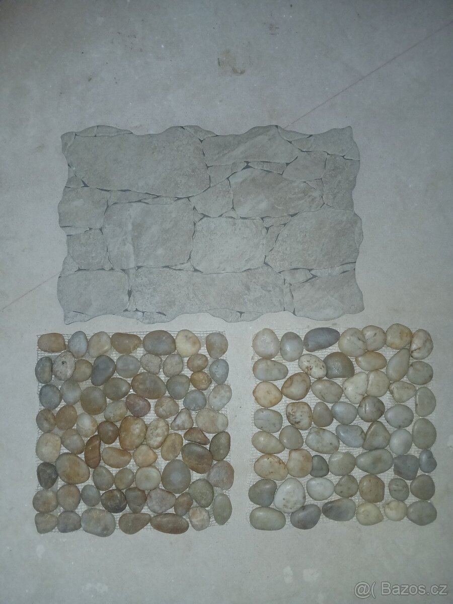 Vzorky kusy obkladů, kamenné, mozaiky oblázky - 3