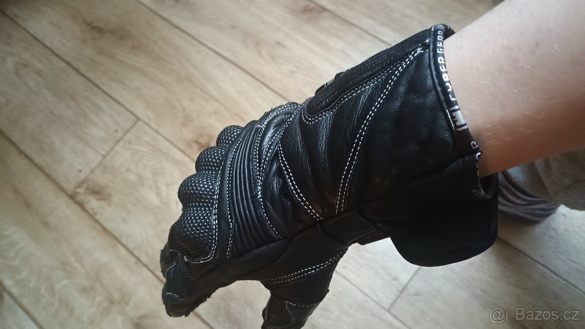 Kožené rukavice CYBER GEAR BULL, černé M - 3