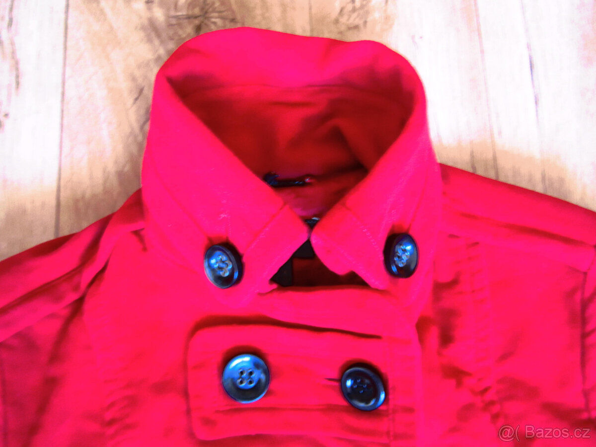 Zimní kabát zn. Mango, vel. M/38, 100% bavlna, jasně červený - 3