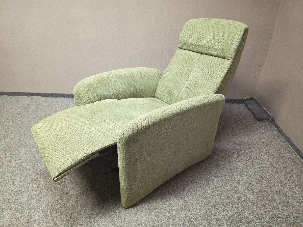 Nové 2x polohovací křeslo OELSA zelené - 3