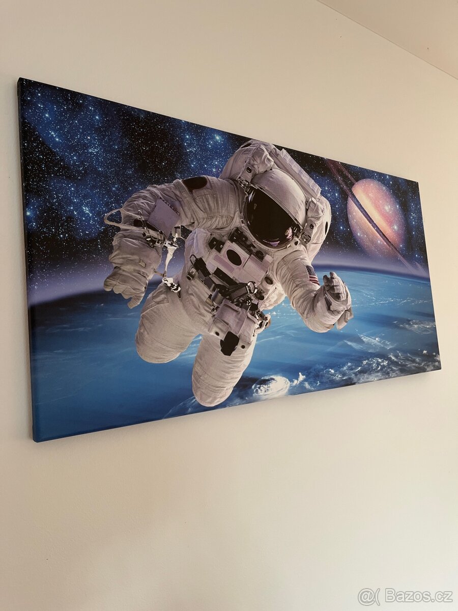 Obraz vesmírný, s kosmonautem -tisk na plátně - 3