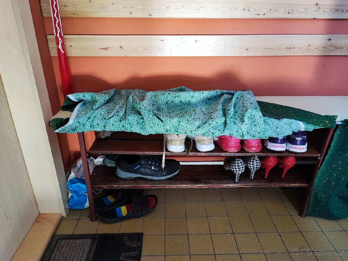 Lavice botník.Sedací plocha béžová koženka - 3