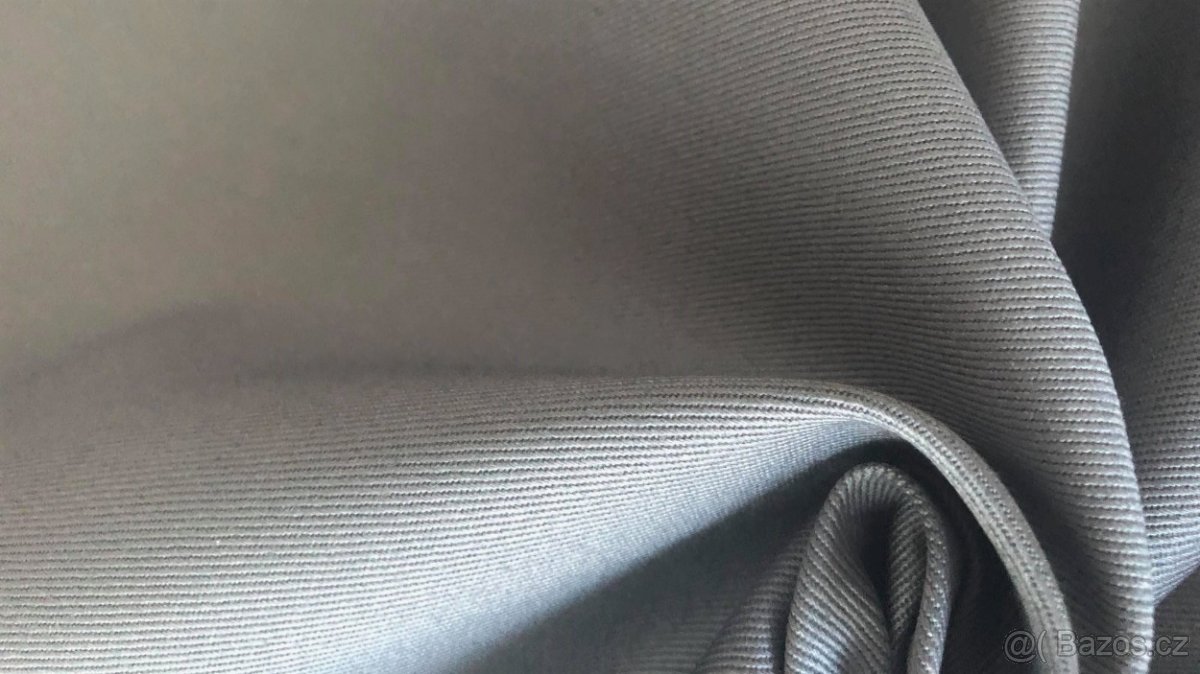 TKANINA v keprové vazbě - béžová / vínová / šedá - 3