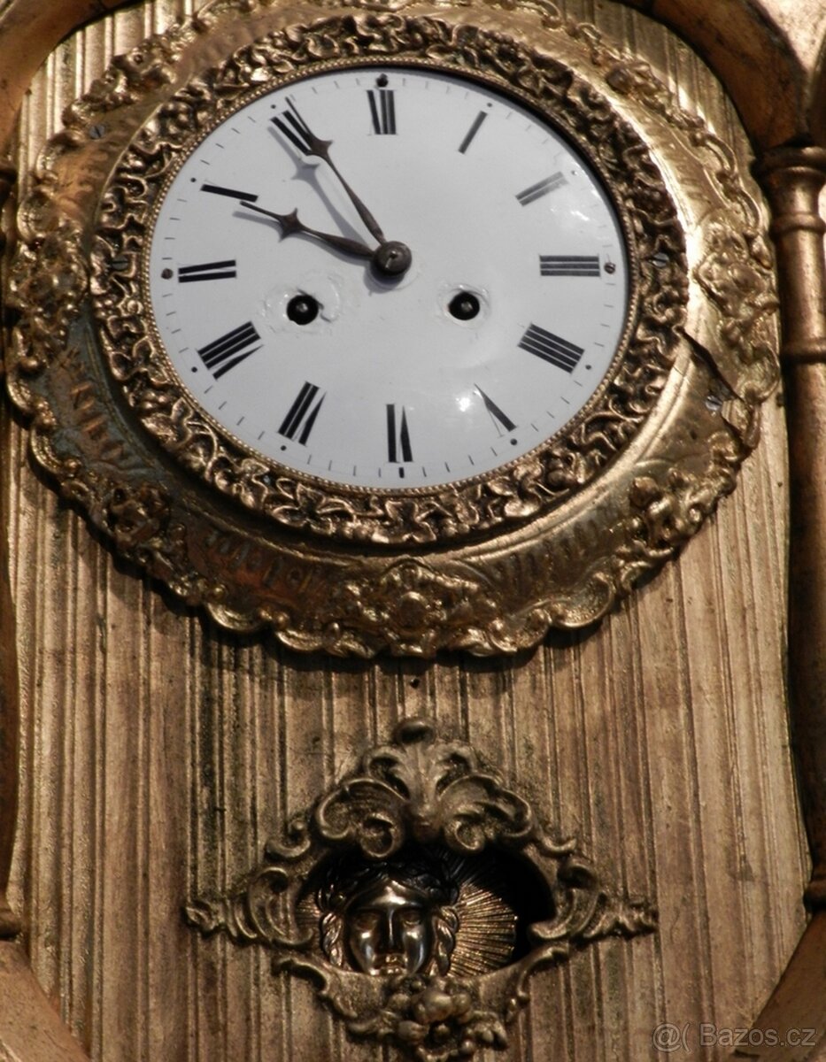 Starožitné rámové hodiny bicí Čechy kolem roku 1850, - 3