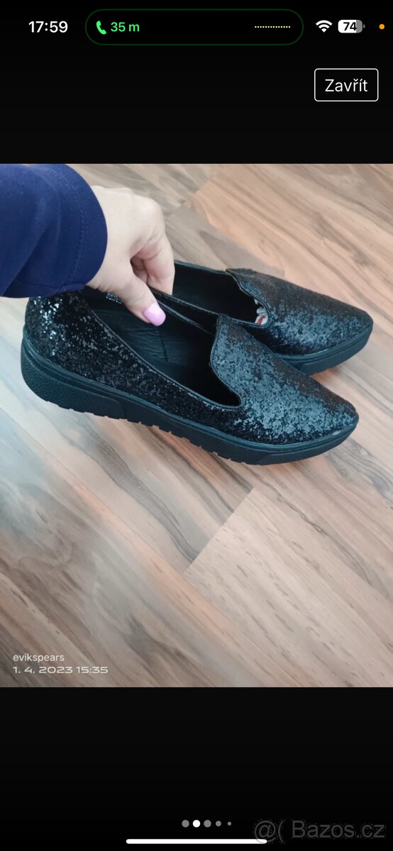 Mokasiny popbotky cerne desun 38 nove - 3
