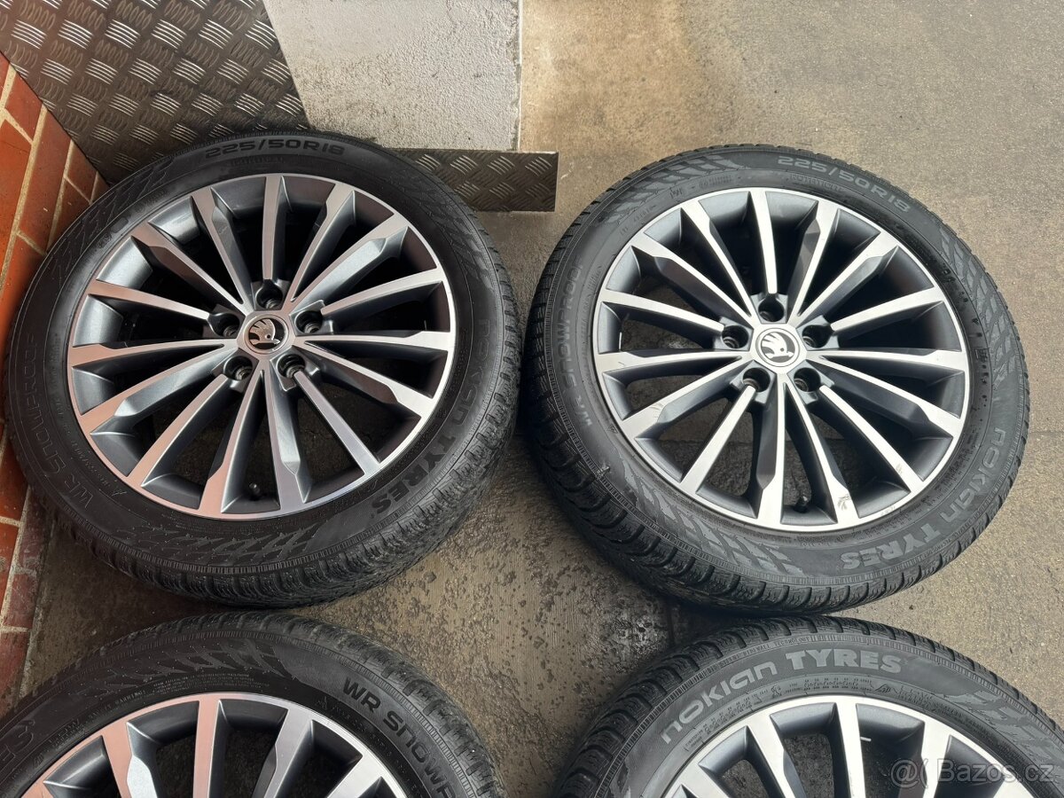 Alu 18" 5x112,škoda TRINITY , zimní 70%, KaroQ TOP - 3
