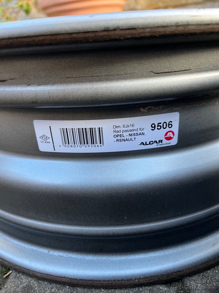 Plechové disky R16, 5x118, Et 50, 6Jx16 (zánovní stav) - 3