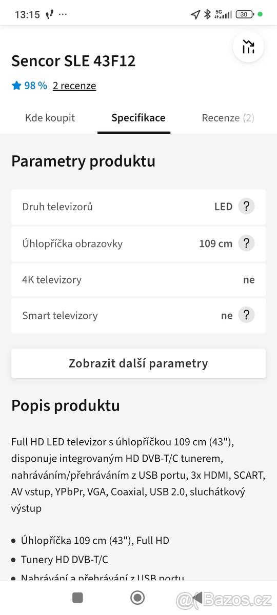 Sencor 109cm full HD (43") - 3