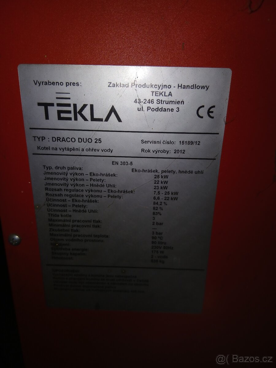 Automaticky kotel TEKLA emisní třída: 3 - 3