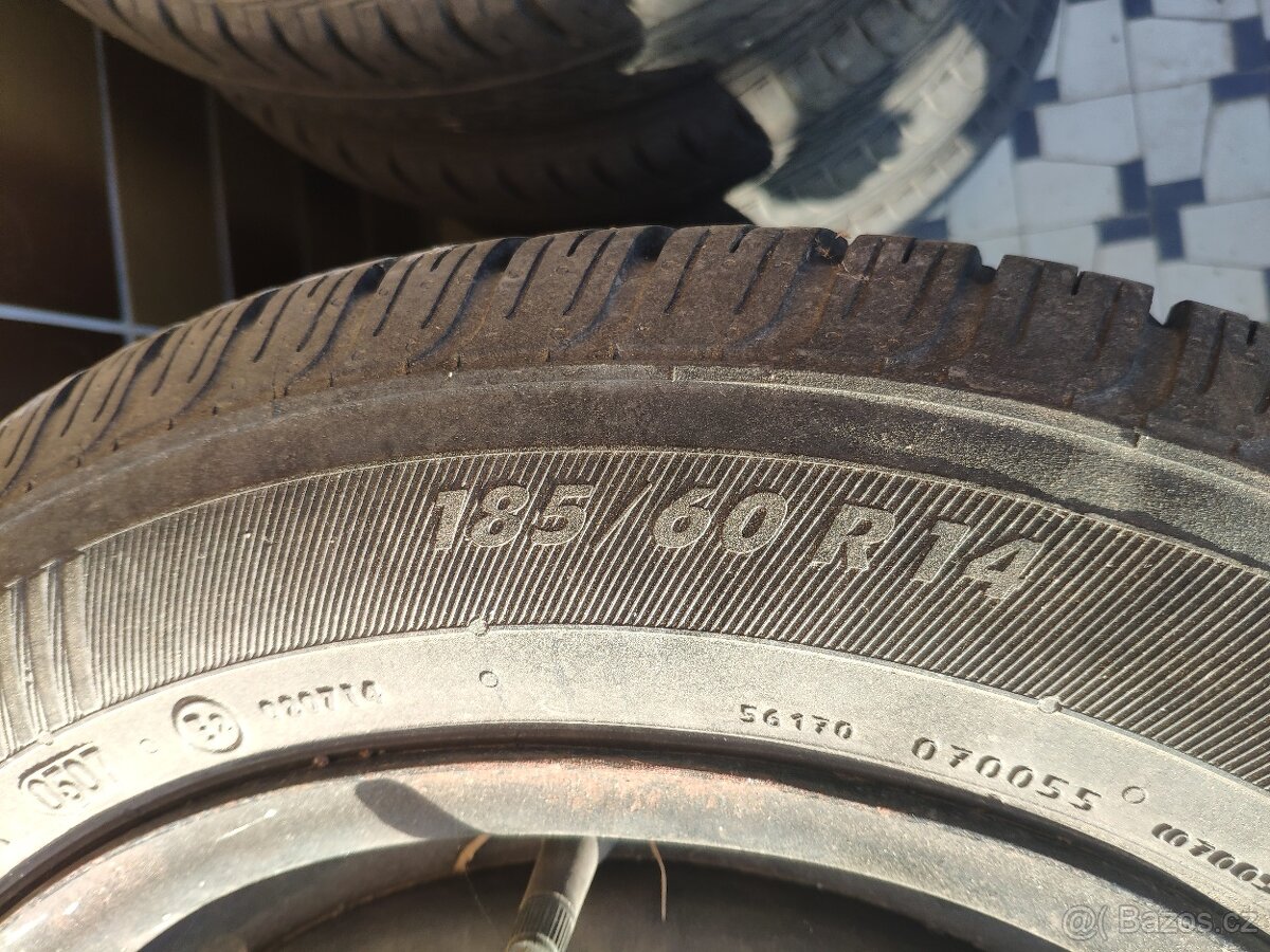 14" kola 4x100 + pneu 185/60 R14 - 3