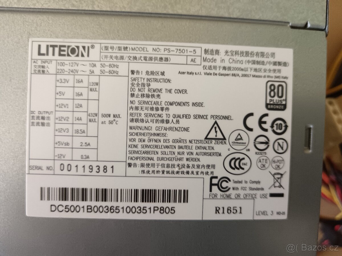 Pc zdroj LITEON 500w - 3