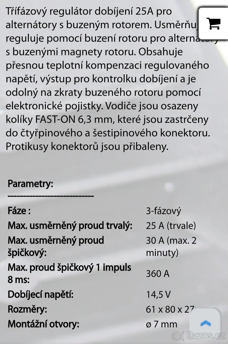 Regulátor dobíjeni pro alternátor... - 3